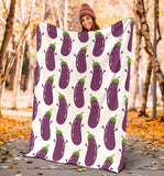 Eggplant Pattern Print Design 01 Premium Blanket