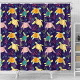 Colorful Sea Turtle Pattern Shower Curtain Fulfilled In US