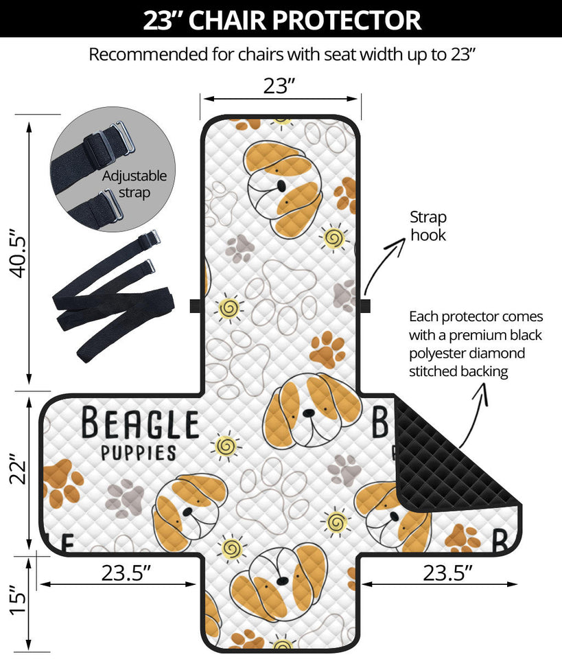 Cute beagle dog pattern background Chair Cover Protector