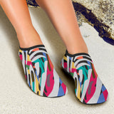 Colorful Zebra Skin Pattern Aqua Shoes