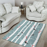 Crows Christmas Hat Scarf Area Rug