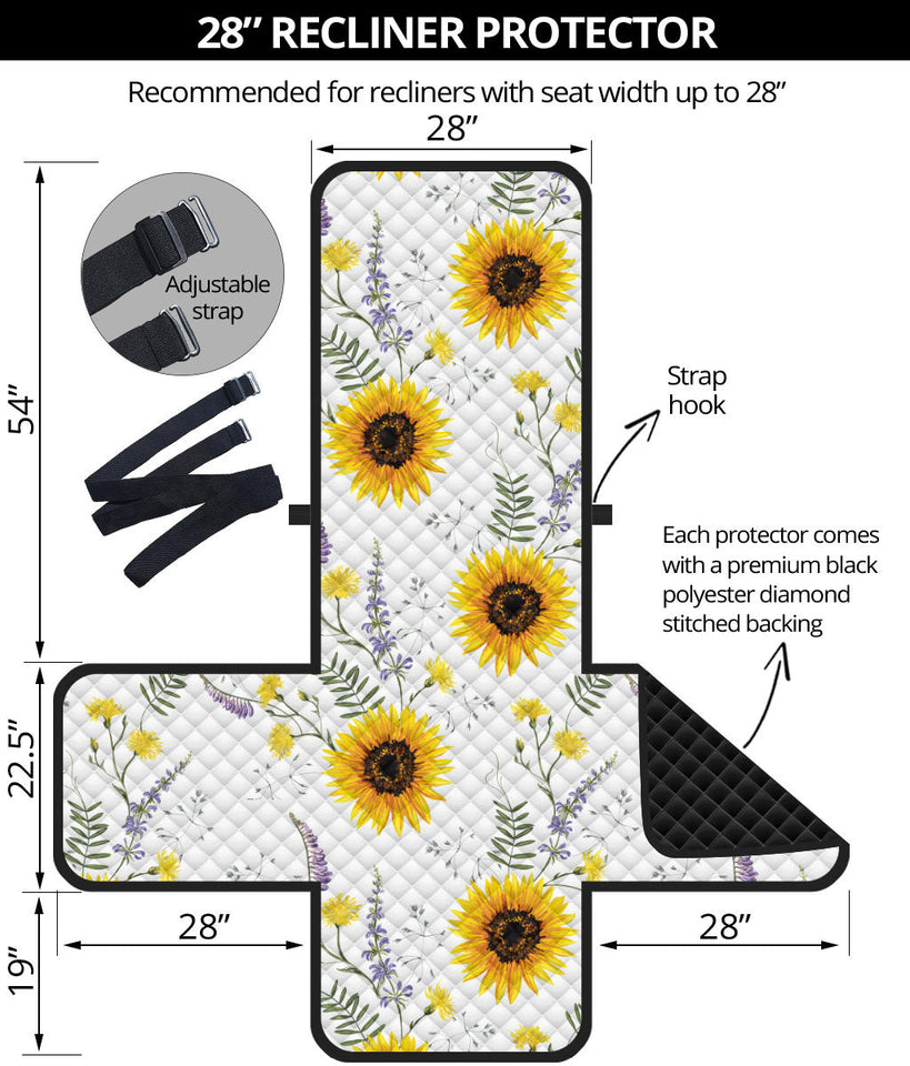 beautiful sunflowers pattern Recliner Cover Protector