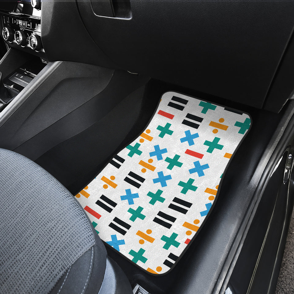 Math Pattern Print Design 05 Front and Back Car Mats