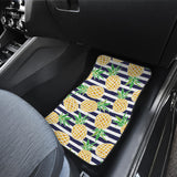 Pineapples Pattern Striped Background Front And Back Car Mats