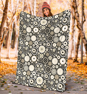 Gear Pattern Print Design 02 Premium Blanket