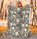 Gear Pattern Print Design 02 Premium Blanket