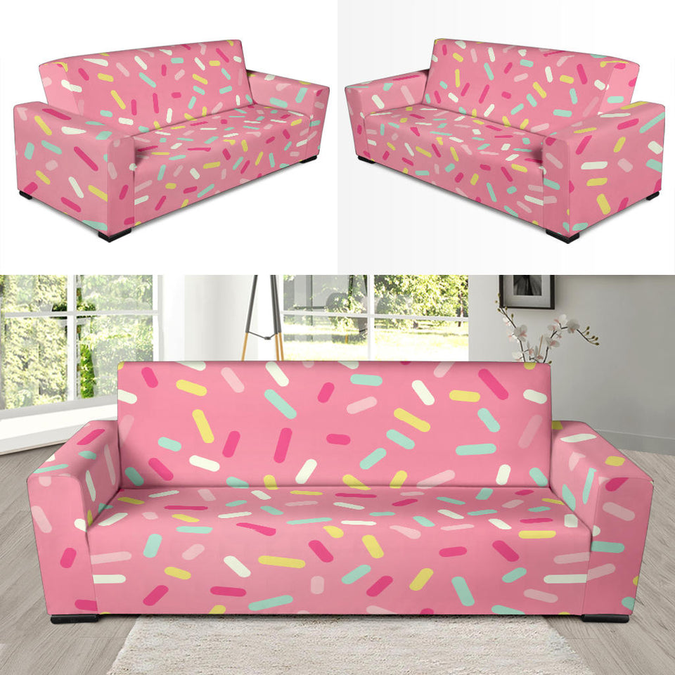 Pink Donut Glaze Candy Pattern Sofa Slipcover