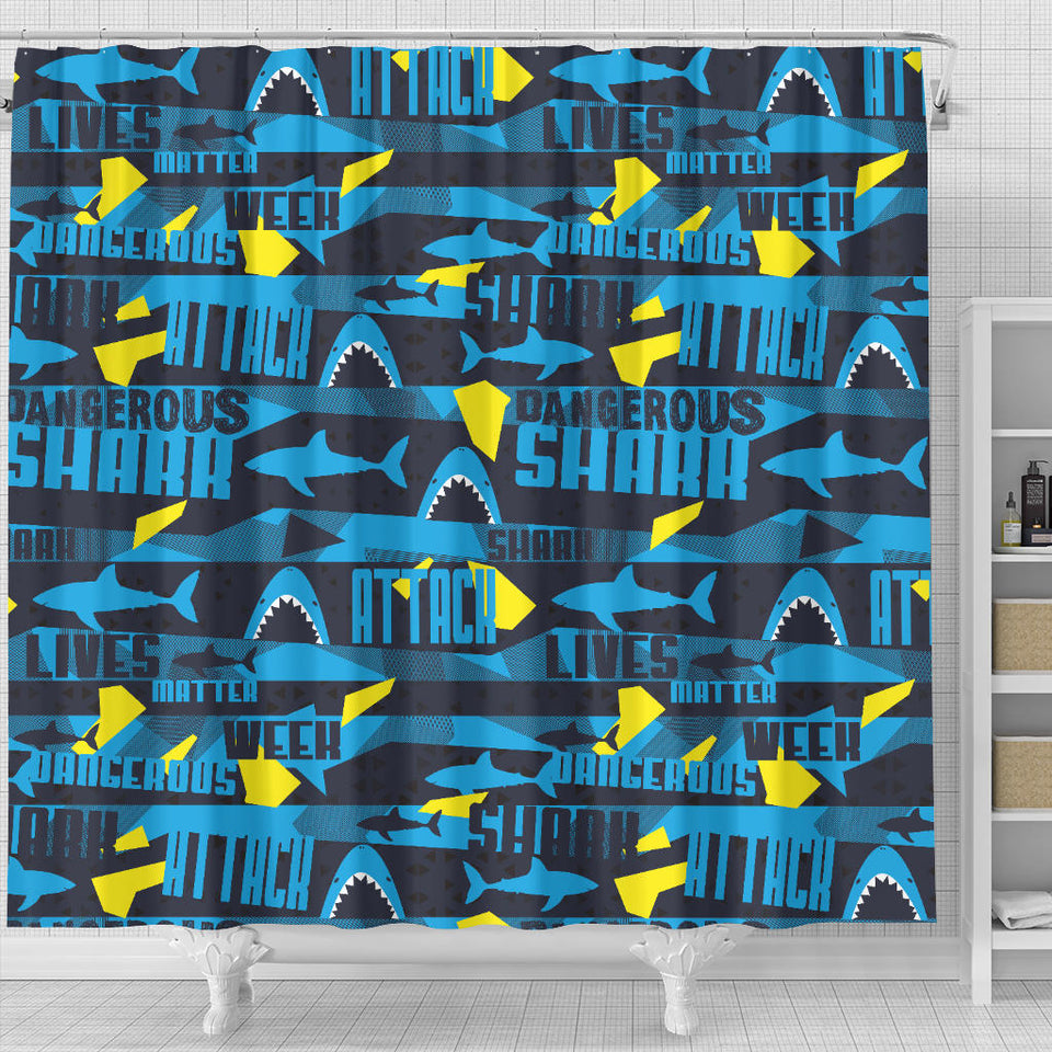 Shark Dangerous Shower Curtain Fulfilled In US
