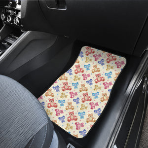 Teddy Bear Pattern Print Design 05 Front Car Mats