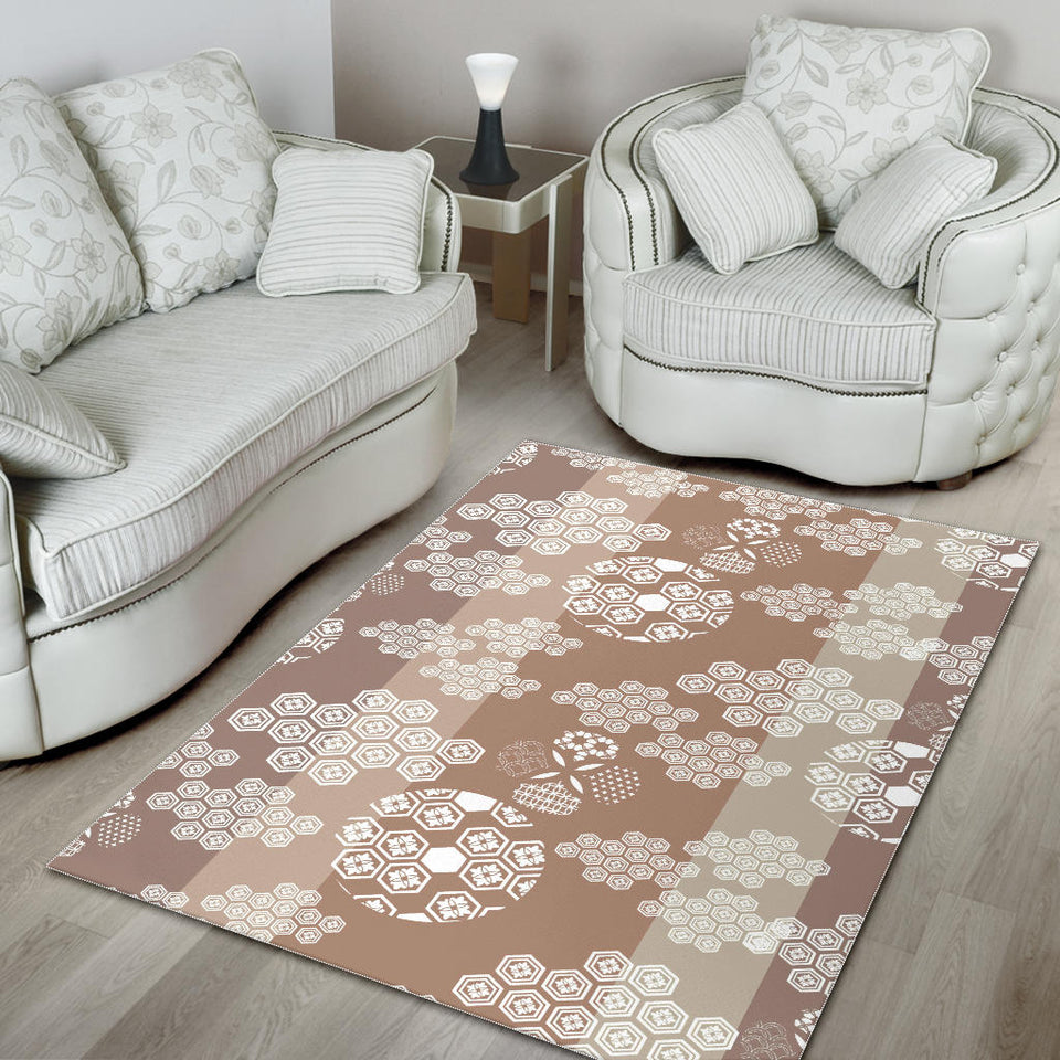 Beautiful Hexagon Japanese  Pattern Area Rug