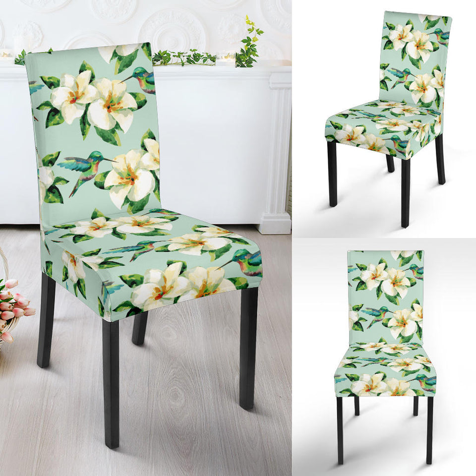 Hummingbird Pattern Print Design 01 Dining Chair Slipcover