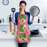 Avocado Slices Leaves Pink Back Ground Adjustable Apron