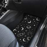Hand Drawn Space Rocket Star Planet Front And Back Car Mats