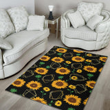 Sunflower Golden Polygonal Shapes Area Rug