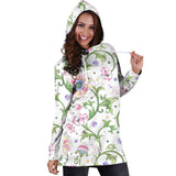 Beautiful Pink Lotus Waterlily Leaves Pattern Women'S Hoodie Dress