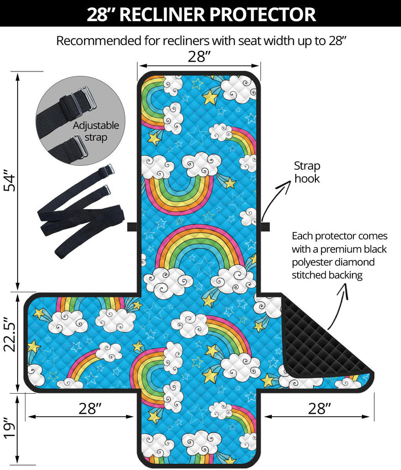 Rainbows Sky Clouds Pattern Recliner Cover Protector