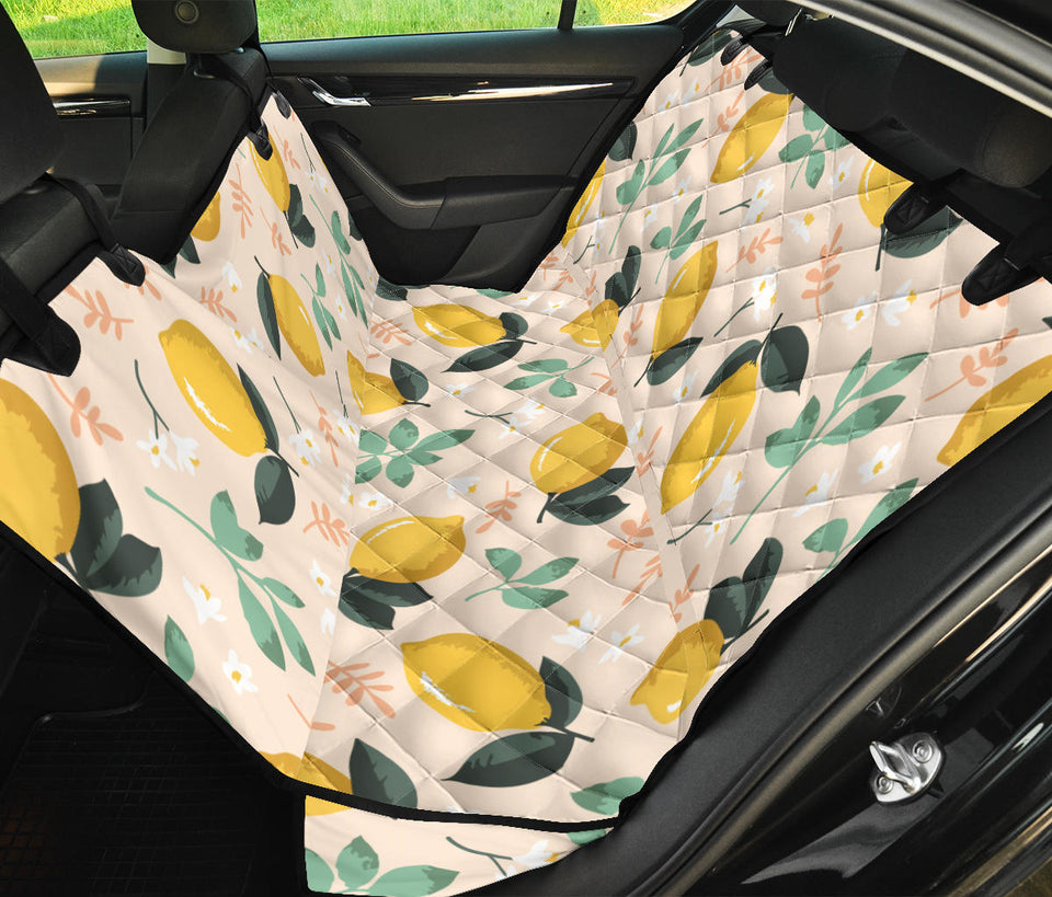 Lemon Flower Leave Pattern Dog Car Seat Covers