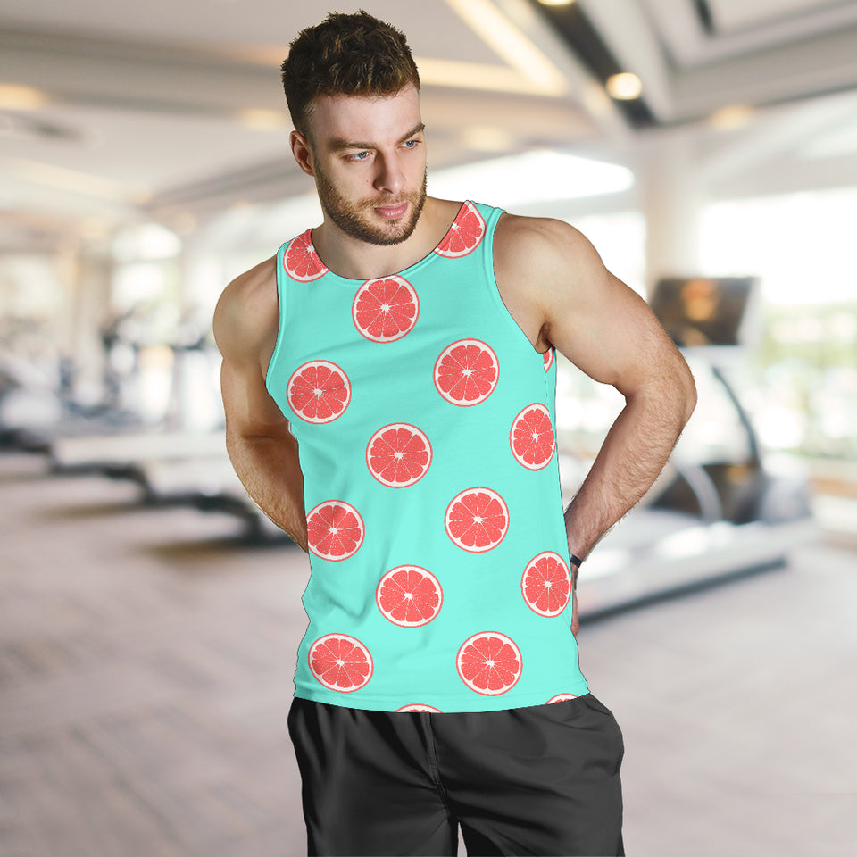 Grapefruit green background Men Tank Top