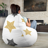 Hand Drawn Gold Black Star Pattern Bean Bag Cover