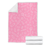 Sweet Candy Pink Background Premium Blanket