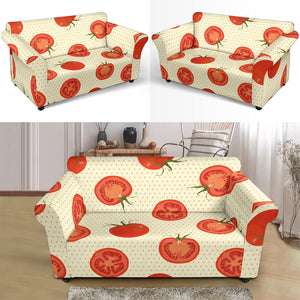 Tomato Dot Background Loveseat Couch Slipcover