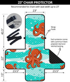 Octopuses sea wave background Chair Cover Protector