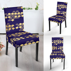 Beautiful Japanese Fan Pattern Dining Chair Slipcover