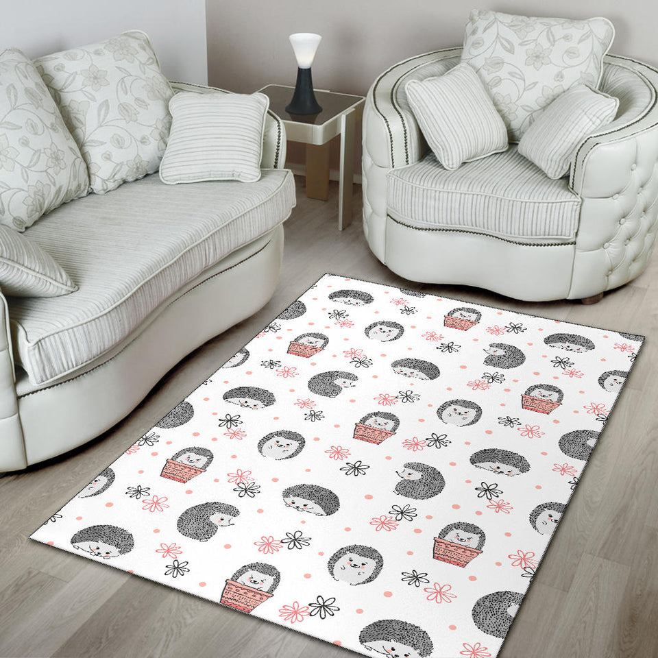 Hedgehog Pattern Print Design 02 Area Rug