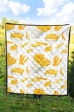 French Fries White Paper Box Pattern Premium Quilt