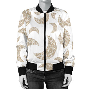 Cool Gold Moon Abstract Pattern Women'S Bomber Jacket