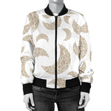 Cool Gold Moon Abstract Pattern Women'S Bomber Jacket