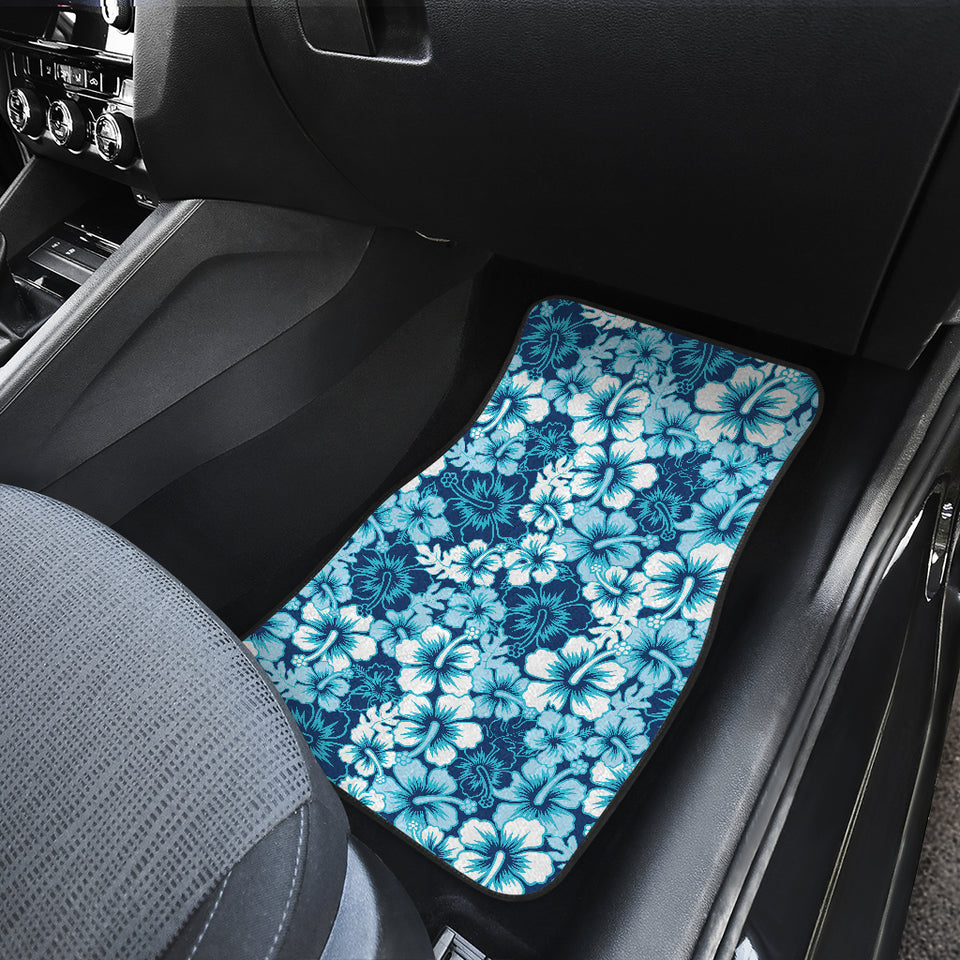 Hibiscus Pattern Print Design 03 Front and Back Car Mats