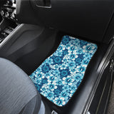 Hibiscus Pattern Print Design 03 Front and Back Car Mats