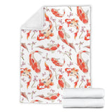 Watercolor Koi Fish Carp Fish Pattern Premium Blanket