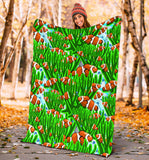 Clown Fish Pattern Print Design 01 Premium Blanket