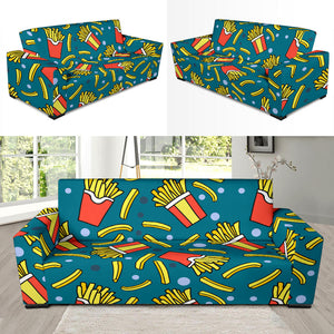 French Fries Red Paper Box Pattern Sofa Slipcover