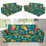 French Fries Red Paper Box Pattern Sofa Slipcover