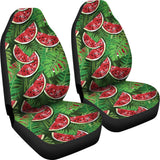 Watermelons Tropical Palm Leaves Pattern Background  Universal Fit Car Seat Covers
