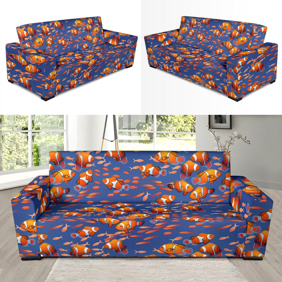 Clown Fish Pattern Print Design 04 Sofa Slipcover