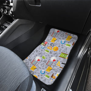 Math Pattern Print Design 04 Front and Back Car Mats