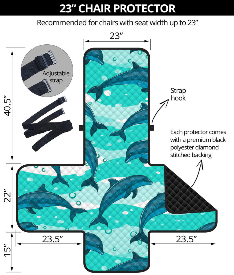 Dolphin sea pattern Chair Cover Protector