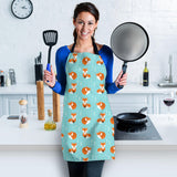Fox Pattern Blue B Ackground Adjustable Apron
