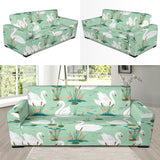 White Swan Lake Pattern Sofa Slipcover