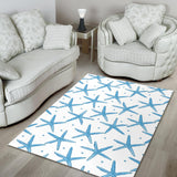 Watercolor Starfish Pattern Area Rug