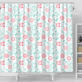 Clock Time Pattern Blackground Shower Curtain Fulfilled In US