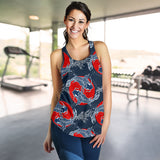 Koi Fish Carp Fishs hand drawn japanese art Women Racerback Tank Top
