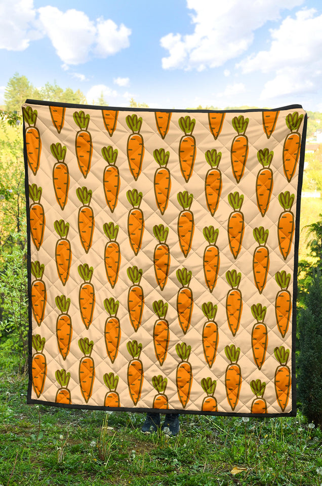 Carrot Pattern Print Design 04 Premium Quilt