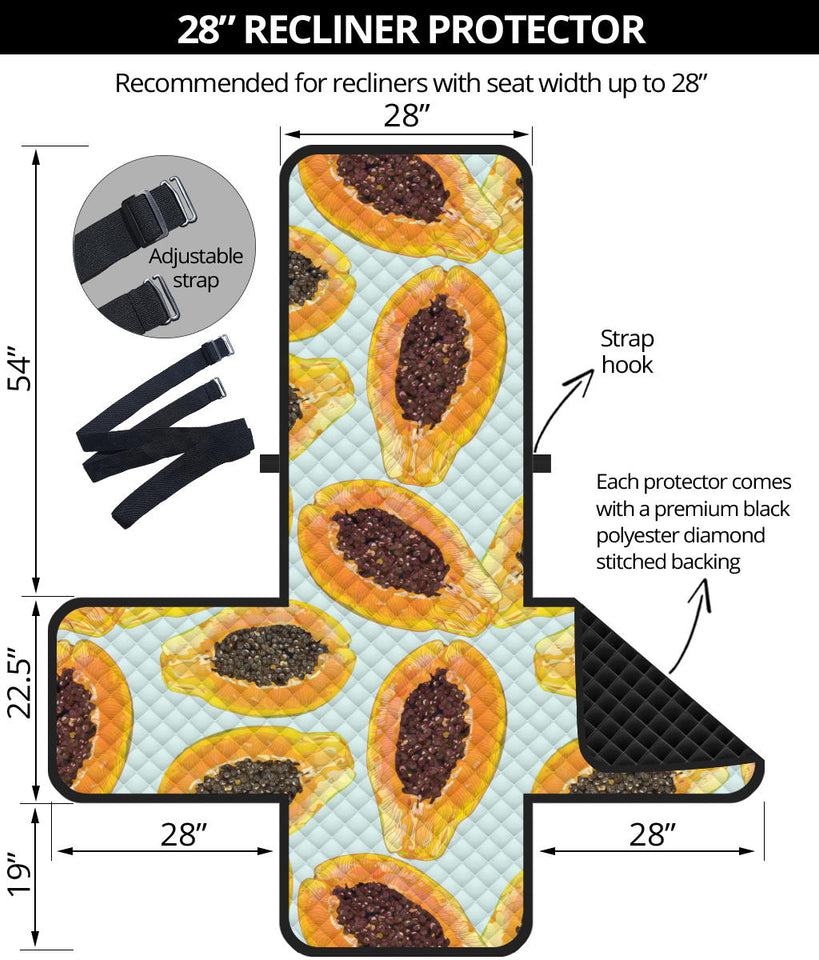 Watercolor papaya pattern Recliner Cover Protector