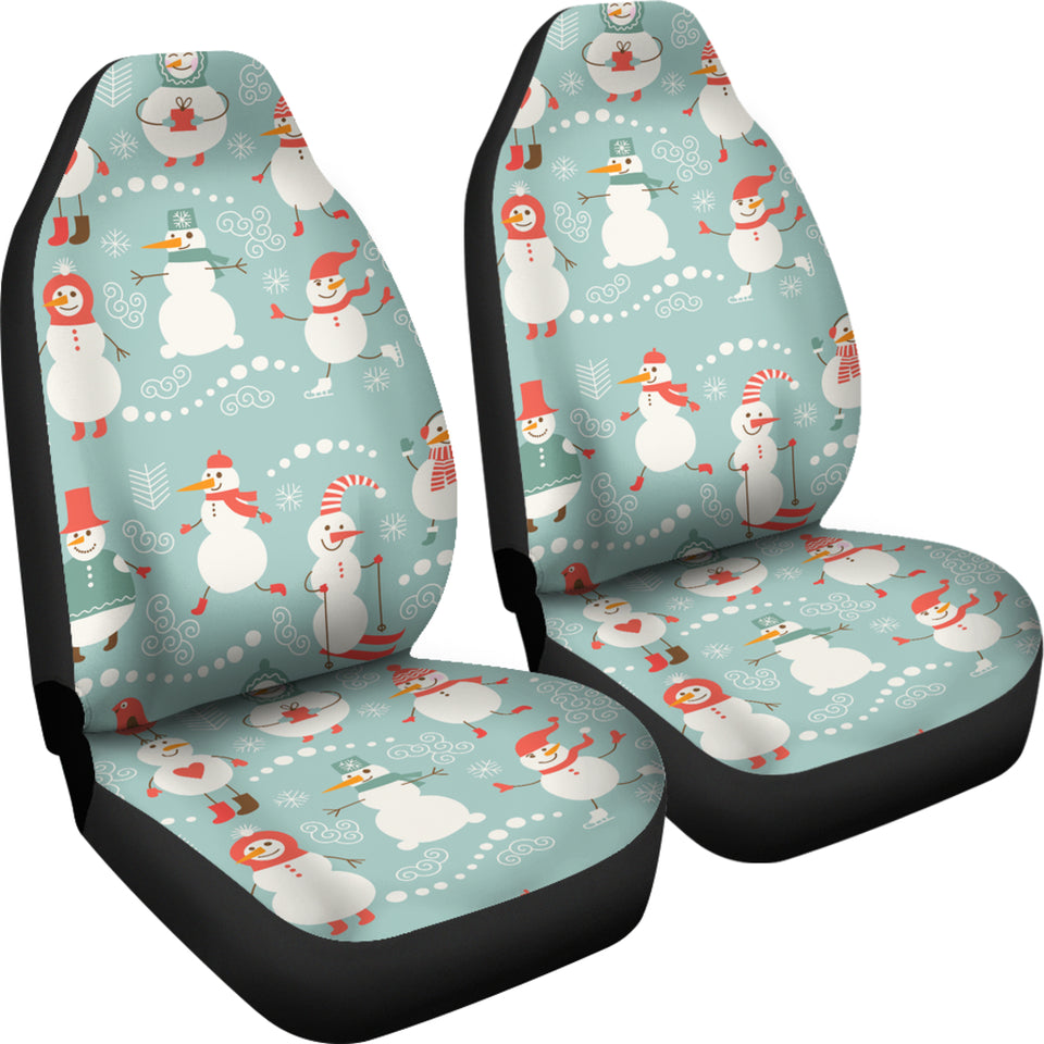 Cute Snowman Pattern  Universal Fit Car Seat Covers