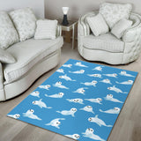 Cute Sea Lion Seal Pattern Background Area Rug